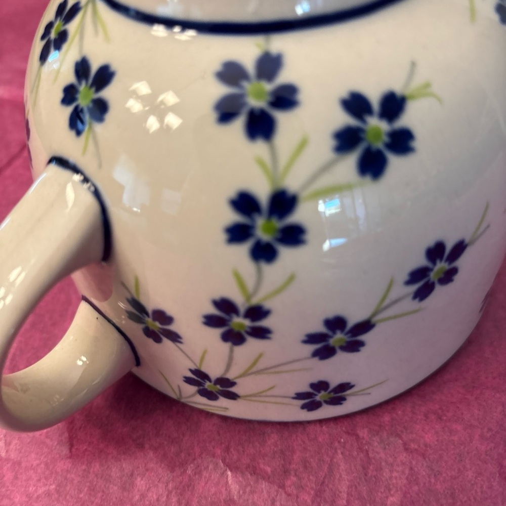 Boleslaweic Polish Pottery Large Mug Soup Latte Cup Spring Blossoms 23 oz - Picture 12 of 12